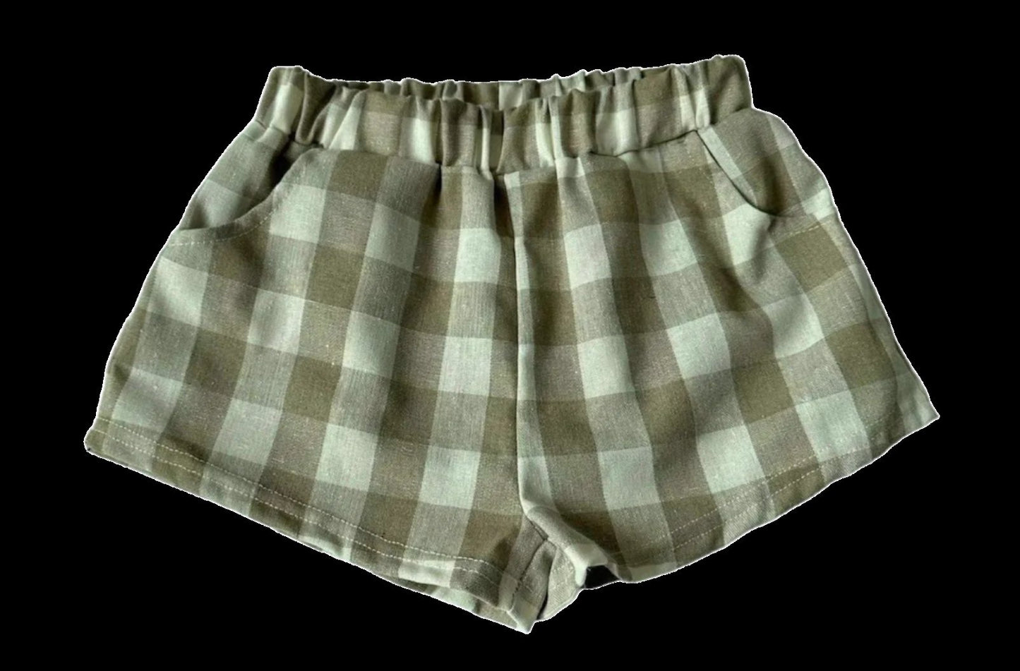 Lakeside Checkered Linen Shorts