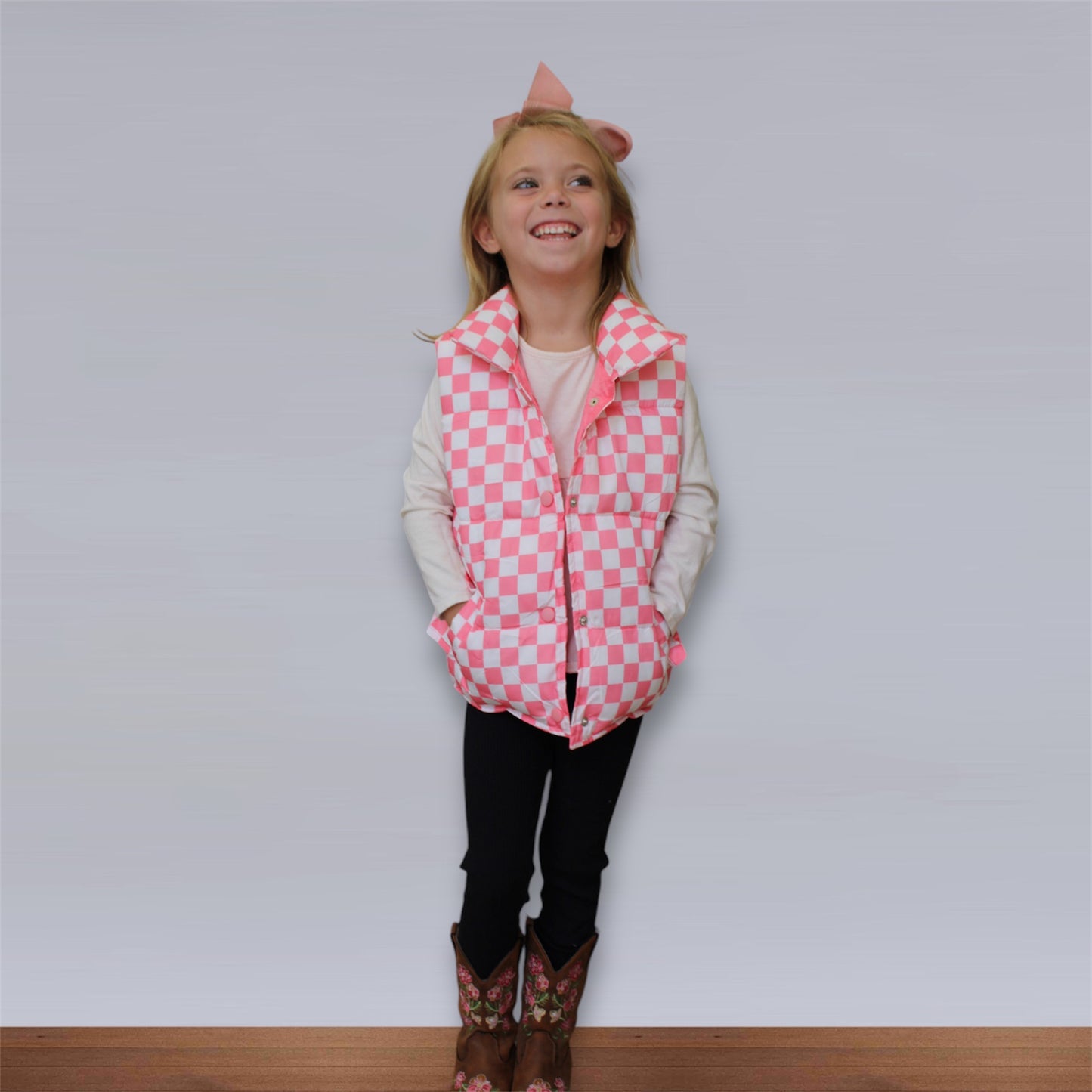 Pink Checker Vest