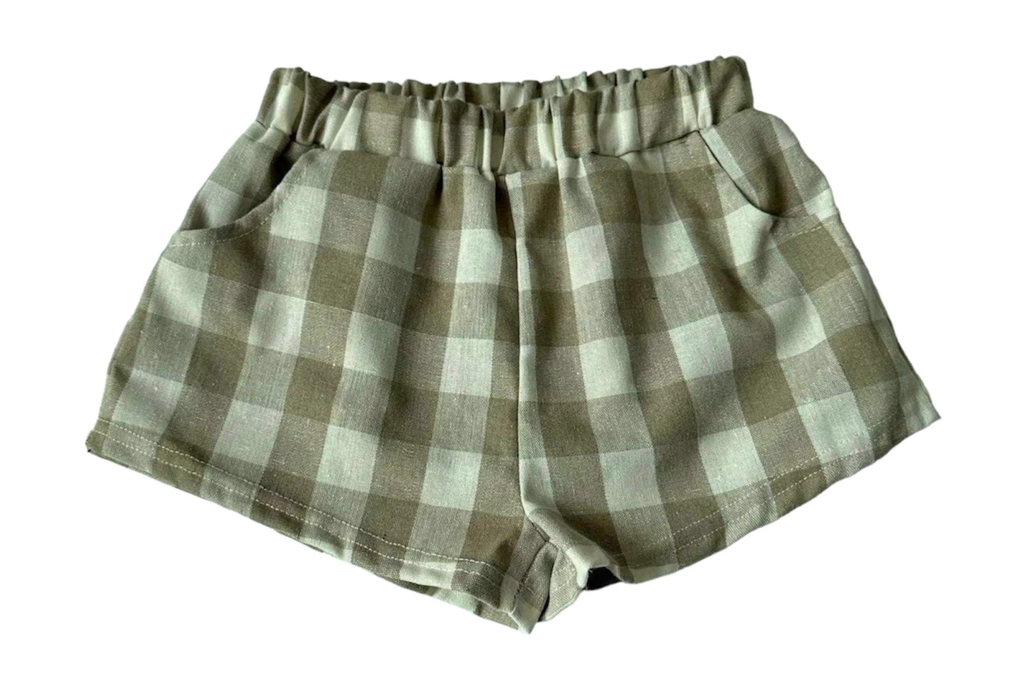 Lakeside Checkered Linen Shorts