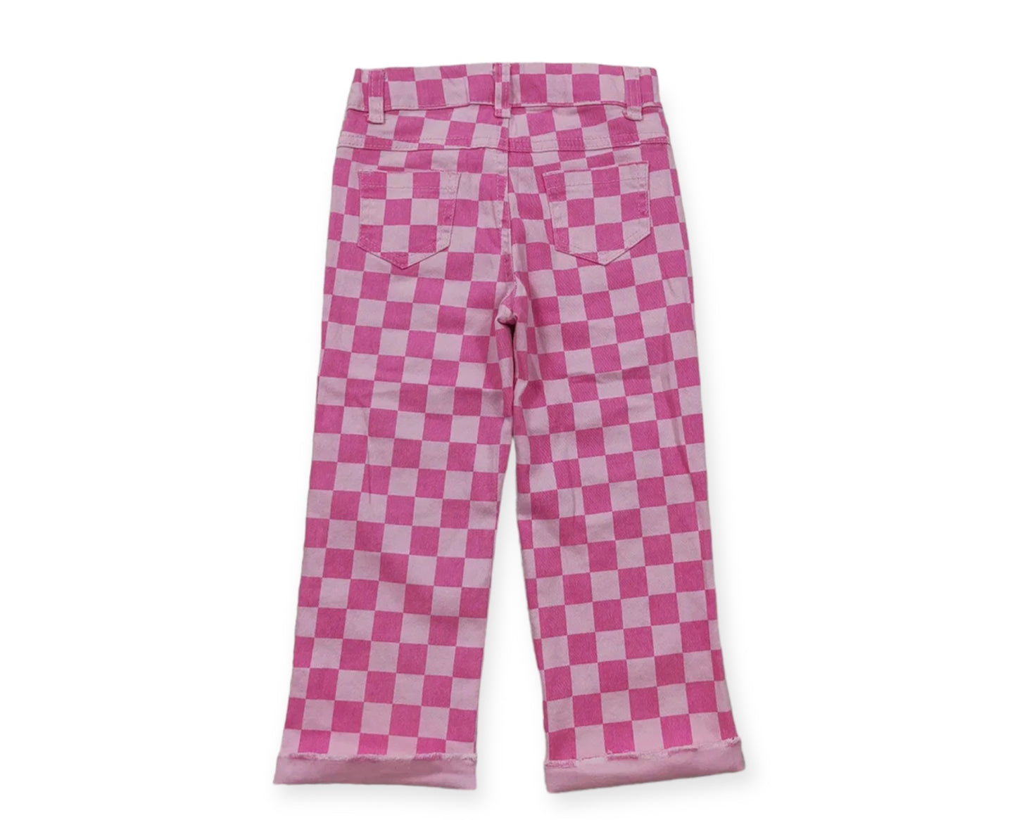 Pink Checkered Jeans